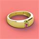 3 - Ethan 3.00 mm Round Peridot and Pink Tourmaline 2 Stone Men Wedding Ring 