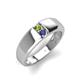 4 - Ethan 3.00 mm Round Peridot and Iolite 2 Stone Men Wedding Ring 