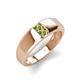 4 - Ethan 3.00 mm Round Peridot 2 Stone Men Wedding Ring 
