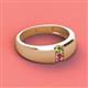 3 - Ethan 3.00 mm Round Peridot and Pink Tourmaline 2 Stone Men Wedding Ring 