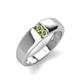 4 - Ethan 3.00 mm Round Peridot 2 Stone Men Wedding Ring 