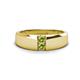 1 - Ethan 3.00 mm Round Peridot 2 Stone Men Wedding Ring 