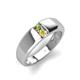 4 - Ethan 3.00 mm Round Peridot and Yellow Sapphire 2 Stone Men Wedding Ring 