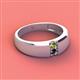 3 - Ethan 3.00 mm Round Peridot and Black Diamond 2 Stone Men Wedding Ring 