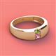 3 - Ethan 3.00 mm Round Peridot and Pink Sapphire 2 Stone Men Wedding Ring 