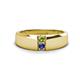 1 - Ethan 3.00 mm Round Peridot and Iolite 2 Stone Men Wedding Ring 