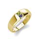 4 - Ethan 3.00 mm Round Peridot and Iolite 2 Stone Men Wedding Ring 
