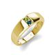 4 - Ethan 3.00 mm Round Peridot and London Blue Topaz 2 Stone Men Wedding Ring 