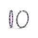 1 - Carisa 1.50 ctw (2.30 mm) Inside Outside Round Amethyst and Natural Diamond Eternity Hoop Earrings 