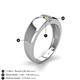 5 - Ethan 3.00 mm Round Lab Created Alexandrite and Yellow Diamond 2 Stone Men Wedding Ring 