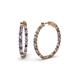 1 - Carisa 1.50 ctw (2.30 mm) Inside Outside Round Iolite and Natural Diamond Eternity Hoop Earrings 