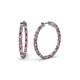 1 - Carisa 1.95 ctw (2.30 mm) Inside Outside Round Rhodolite Garnet and Natural Diamond Eternity Hoop Earrings 
