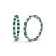 1 - Carisa 1.50 ctw (2.30 mm) Inside Outside Round Emerald and Natural Diamond Eternity Hoop Earrings 