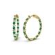 1 - Carisa 1.50 ctw (2.30 mm) Inside Outside Round Emerald and Natural Diamond Eternity Hoop Earrings 