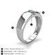 5 - Ethan 3.00 mm Round Blue Diamond 2 Stone Men Wedding Ring 
