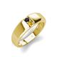 4 - Ethan 3.00 mm Round Black Diamond and Citrine 2 Stone Men Wedding Ring 