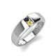 4 - Ethan 3.00 mm Round Black Diamond and Yellow Sapphire 2 Stone Men Wedding Ring 