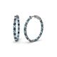 1 - Carisa 1.90 ctw (2.30 mm) Inside Outside Round Blue Diamond and Natural Diamond Eternity Hoop Earrings 