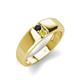4 - Ethan 3.00 mm Round Black Diamond and Yellow Diamond 2 Stone Men Wedding Ring 