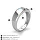 5 - Ethan 3.00 mm Round Blue Topaz and Smoky Quartz 2 Stone Men Wedding Ring 