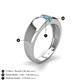 5 - Ethan 3.00 mm Round Blue Topaz and Turquoise 2 Stone Men Wedding Ring 
