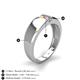5 - Ethan 3.00 mm Round Citrine and Pink Sapphire 2 Stone Men Wedding Ring 