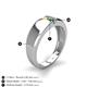5 - Ethan 3.00 mm Round Citrine and Emerald 2 Stone Men Wedding Ring 