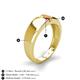 5 - Ethan 3.00 mm Round Citrine and Ruby 2 Stone Men Wedding Ring 
