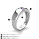 5 - Ethan 3.00 mm Round Iolite and Pink Sapphire 2 Stone Men Wedding Ring 