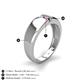 5 - Ethan 3.00 mm Round Iolite and Rhodolite Garnet 2 Stone Men Wedding Ring 