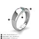 5 - Ethan 3.00 mm Round Iolite and Emerald 2 Stone Men Wedding Ring 