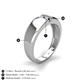 5 - Ethan 3.00 mm Round Iolite and Black Diamond 2 Stone Men Wedding Ring 
