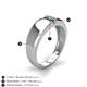 5 - Ethan 3.00 mm Round London Blue Topaz 2 Stone Men Wedding Ring 