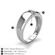 5 - Ethan 3.00 mm Round London Blue Topaz and Blue Topaz 2 Stone Men Wedding Ring 