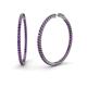 1 - Carisa 1.70 ctw (1.80 mm) Inside Outside Round Amethyst Eternity Hoop Earrings 