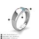 5 - Ethan 3.00 mm Round Forever One Moissanite and Turquoise 2 Stone Men Wedding Ring 