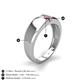 5 - Ethan 3.00 mm Round Opal and Ruby 2 Stone Men Wedding Ring 