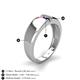5 - Ethan 3.00 mm Round Rhodolite Garnet and Blue Sapphire 2 Stone Men Wedding Ring 