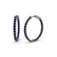 1 - Carisa 1.89 ctw (2.30 mm) Inside Outside Round Blue Sapphire Eternity Hoop Earrings 