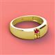 3 - Ethan 3.00 mm Round Ruby and Citrine 2 Stone Men Wedding Ring 