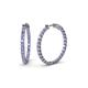 1 - Carisa 1.80 ctw (2.30 mm) Inside Outside Round Tanzanite Eternity Hoop Earrings 