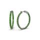 1 - Carisa 2.10 ctw (2.30 mm) Inside Outside Round Green Garnet Eternity Hoop Earrings 