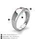 5 - Ethan 3.00 mm Round Ruby and Aquamarine 2 Stone Men Wedding Ring 