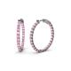 1 - Carisa 2.00 ctw (2.30 mm) Inside Outside Round Pink Tourmaline Eternity Hoop Earrings 