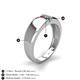 5 - Ethan 3.00 mm Round Ruby and Emerald 2 Stone Men Wedding Ring 