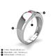5 - Ethan 3.00 mm Round Ruby and Diamond 2 Stone Men Wedding Ring 