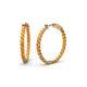 1 - Carisa 1.20 ctw (2.30 mm) Inside Outside Round Citrine Eternity Hoop Earrings 