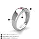 5 - Ethan 3.00 mm Round Ruby and Pink Tourmaline 2 Stone Men Wedding Ring 