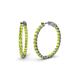 1 - Carisa 2.00 ctw (2.30 mm) Inside Outside Round Peridot Eternity Hoop Earrings 