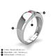 5 - Ethan 3.00 mm Round Ruby and Tanzanite 2 Stone Men Wedding Ring 